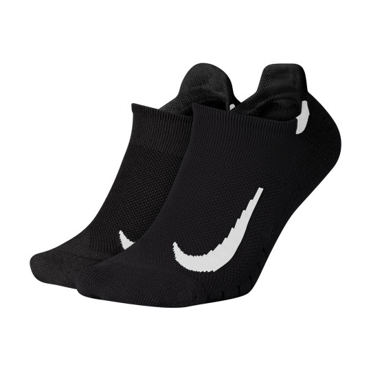 Nike Multiplier No-Show Enkelsokken 2-Pack Zwart Wit
