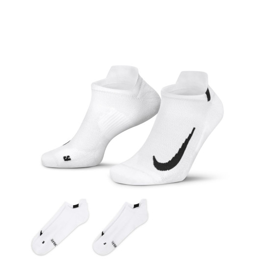 Nike Multiplier No-Show Chaussettes Courtes 2-Pack Blanc Noir