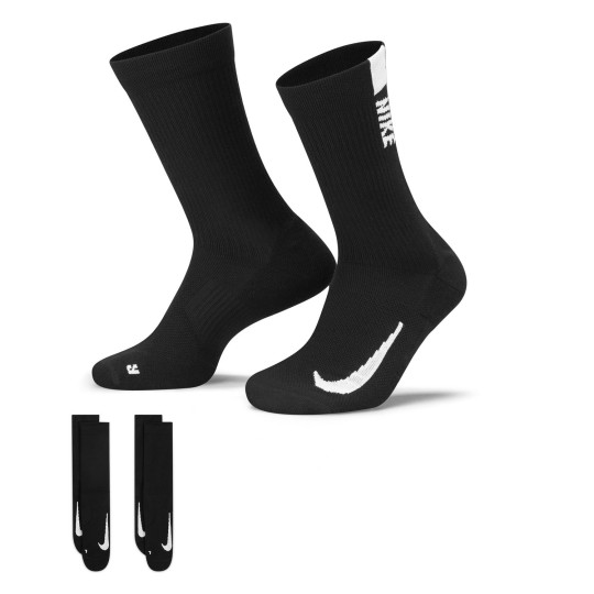 Nike Multiplier Chaussettes de Sport 2-Pack Noir Blanc