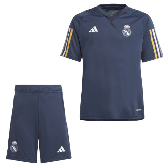 adidas Real Madrid Trainingsset 2023-2024 Kids Donkerblauw Goud