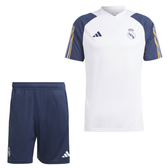 adidas Real Madrid Trainingsset 2023-2024 Wit Donkerblauw Goud