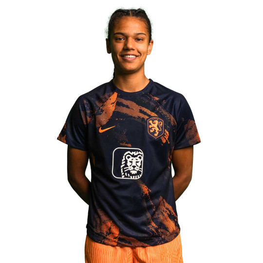 Nike Pays-Bas Pre-Match Maillot d'Entraînement 2023-2025 Femmes Bleu Foncé Orange