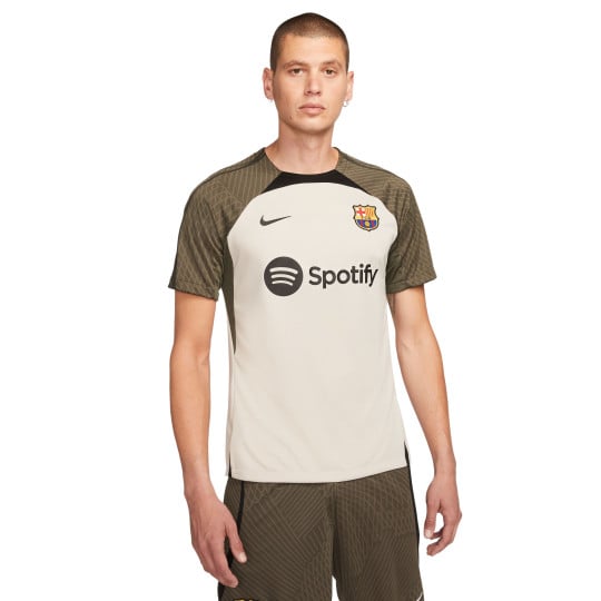 Nike FC Barcelona Strike Trainingsshirt 2023-2024 Beige Zwart Donkergroen