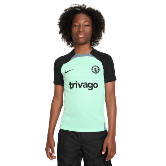 Nike Chelsea Strike Trainingsshirt 2023-2024 Kids Mintgroen Zwart Grijs