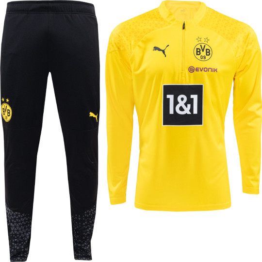 PUMA Borussia Dortmund Trainingspak 1/4-Zip 2023-2024 Geel Zwart