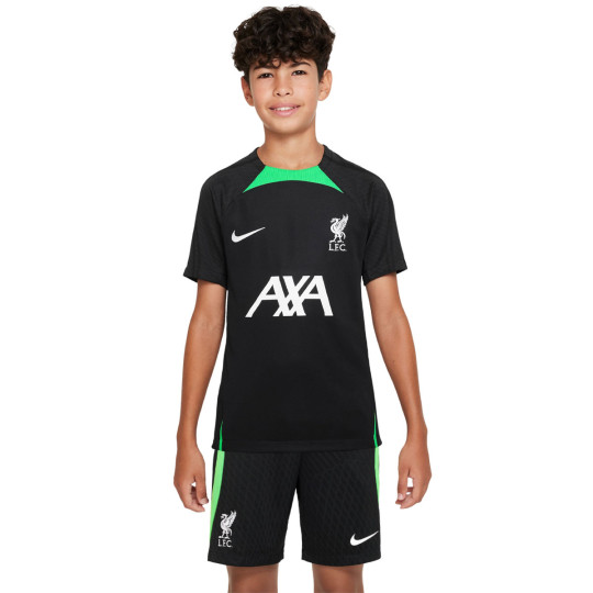 Nike Liverpool Strike Trainingsset 2023-2024 Kids Zwart Wit Groen