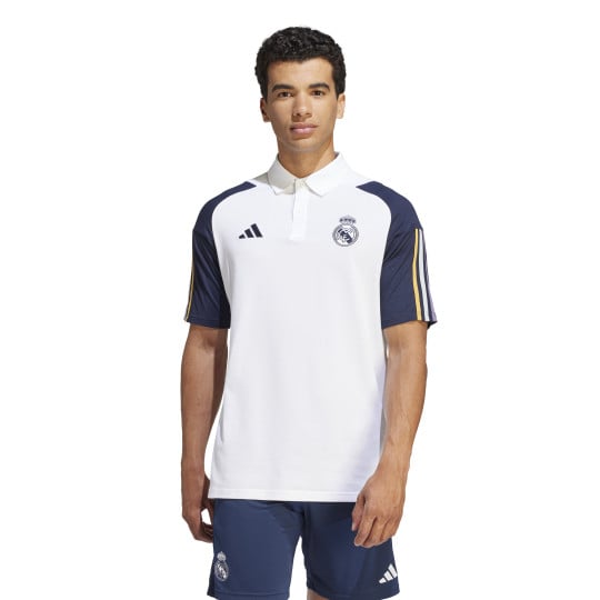 adidas Real Madrid Polo 2023-2024 Wit Donkerblauw Goud