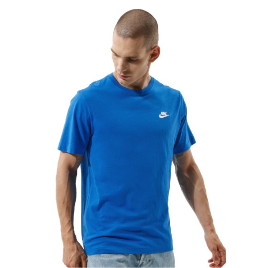 Nike Sportswear Club T-Shirt Blauw Wit