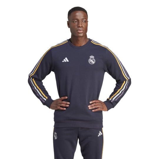 adidas Real Madrid Crew Sweater 2023-2024 Donkerblauw Wit Goud