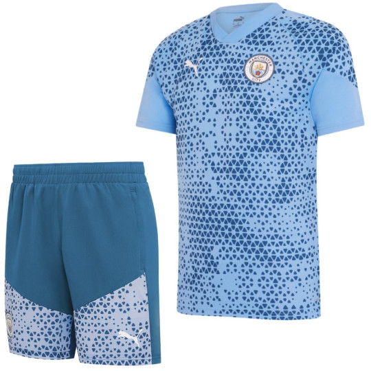 PUMA Manchester City Trainingsset 2023-2024 Kids Lichtblauw Blauw Wit