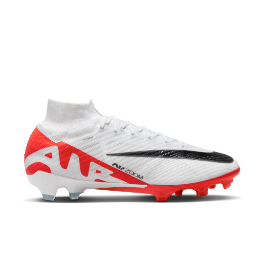 Nike Zoom Mercurial Superfly Elite 9 Gras Football Shoes (FG) White Bright Red Black