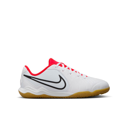 Nike Tiempo Legend 10 Academy Chaussures de Foot en Salle (IN) Enfants Blanc Noir Rouge Vif