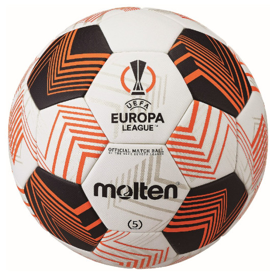 Molten Europa League Officiële Wedstrijd Voetbal Maat 5 2023-2024 Wit Zwart Oranje