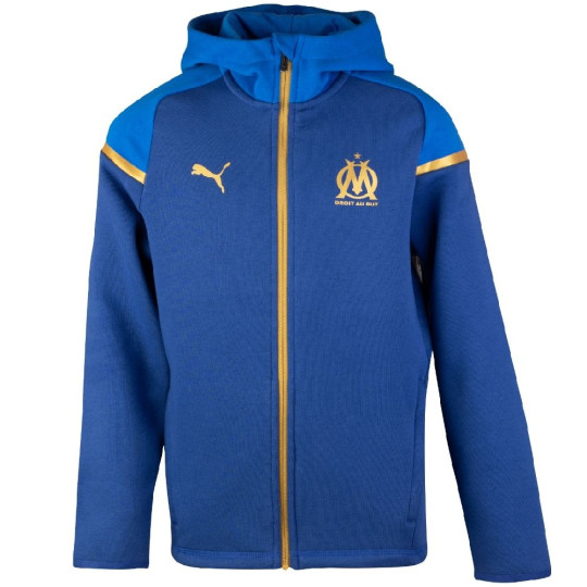 PUMA Olympique Marseille Casual Vest Hooded 2023-2024 Blauw Goud