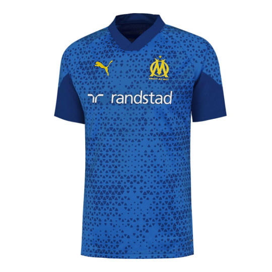 PUMA Olympique Marseille Trainingsshirt 2023-2024 Kids Blauw Goud
