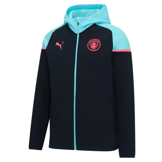 PUMA Manchester City Casual Vest 2023-2024 Kids Donkerblauw Lichtblauw Roze