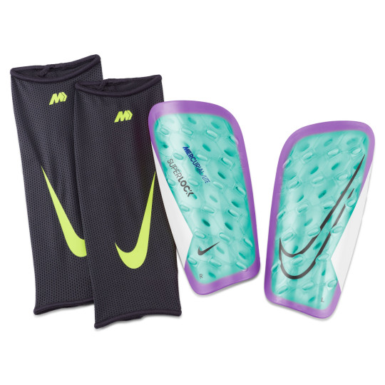 Nike Mercurial Lite Superlock Scheenbeschermers Turquoise Paars Wit Zwart