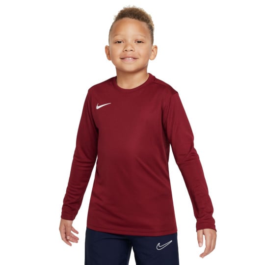 Nike Park VII Maillot de Foot Manches Longues Enfants Rouge Foncé Blanc