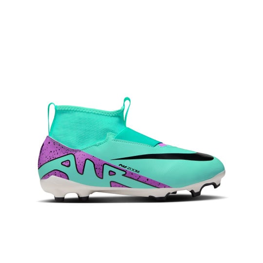 Nike Zoom Mercurial Superfly 9 Academy Grass/ Artificial Grass Football Shoes (MG) Kids Turquoise Purple