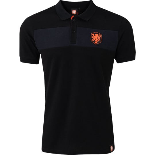 KNVB Polo Logo Black Grey Orange