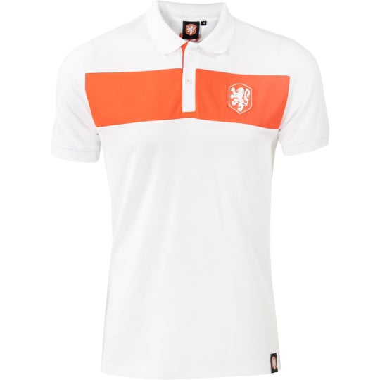 KNVB Polo Logo White Orange