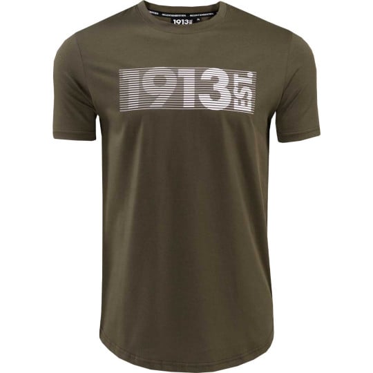 1913 T-shirt Groen Stripes Wit