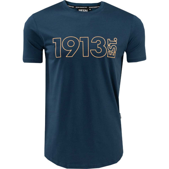 1913 T-shirt Donkerblauw Outline Peach