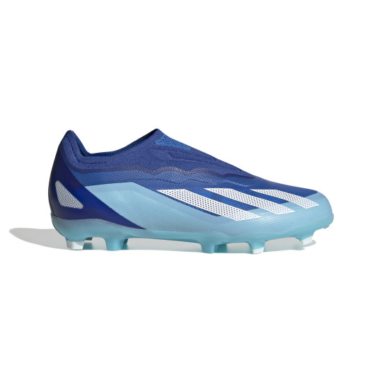 adidas X Crazyfast.1 Veterloze Gras Voetbalschoenen (FG) Kids Blauw Lichtblauw Wit