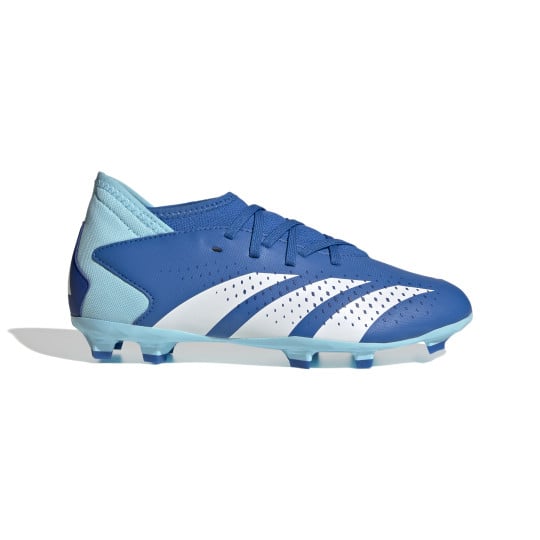 adidas Predator Accuracy.3 Gazon Naturel Chaussures de Foot (FG) Enfants Bleu Bleu Clair Blanc