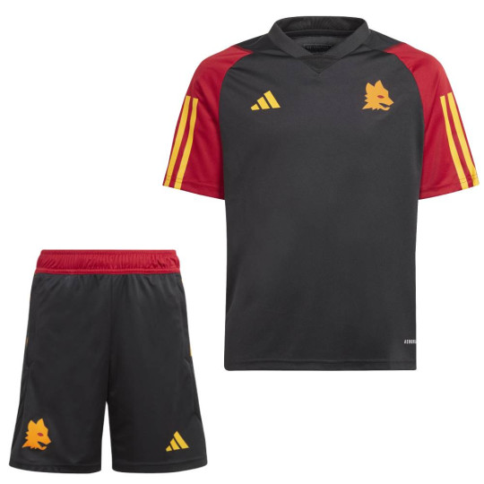 adidas AS Roma Trainingsset 2023-2024 Kids Zwart Geel