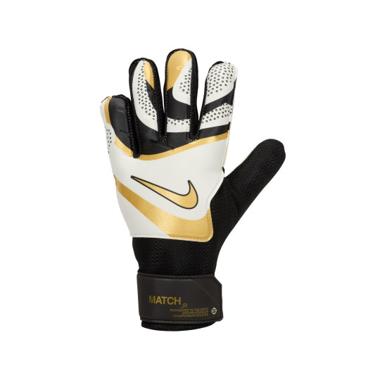 Nike Match Goalkeeper Gloves Kids Black White Gold