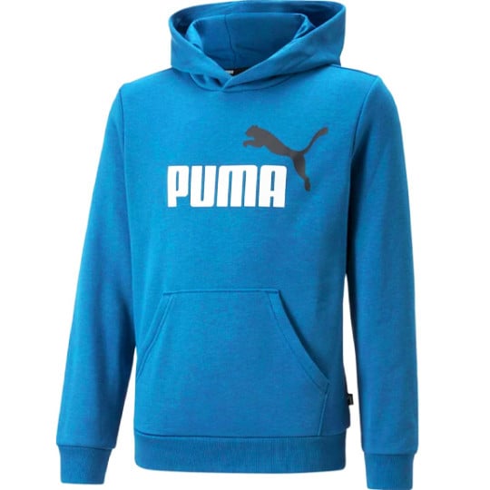 PUMA Essentials+ 2 Big Logo Hoodie Kids Blauw Wit Zwart