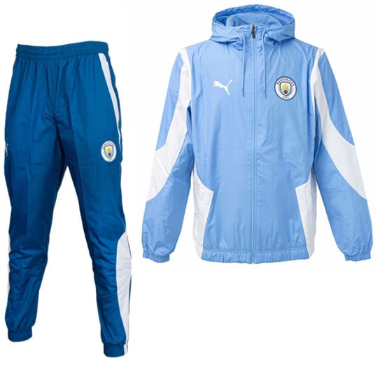 PUMA Manchester City Pre-Match Anthem Survêtement 2023-2024 Bleu Clair Bleu Blanc