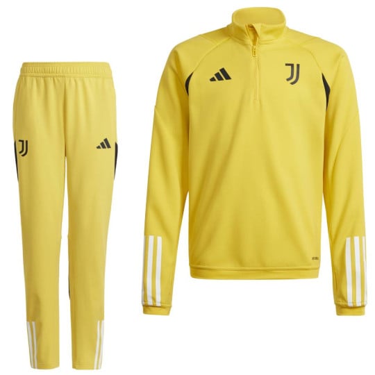 adidas Juventus Survêtement 1/4-Zip 2023-2024 Enfants Jaune Noir Blanc