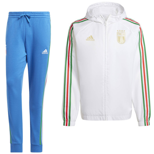 adidas Italië DNA Windbreaker Trainingspak 2024-2026 Wit Blauw Goud