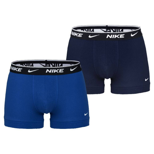 Nike Everyday Cotton Boxershort Trunk 2-Pack Zwart Blauw Wit