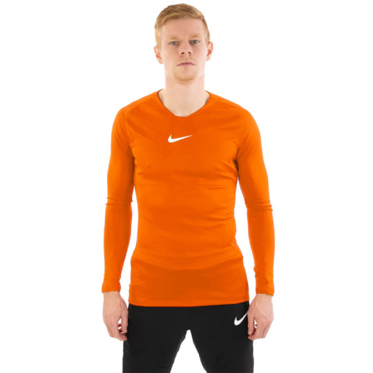 Nike Dri-Fit Park Ondershirt Lange Mouwen Oranje Wit