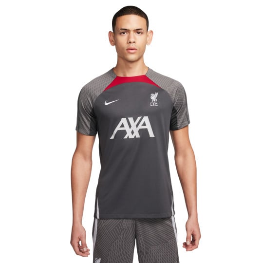 Nike Liverpool Strike Trainingsshirt 2023-2024 Donkergrijs Grijs Rood