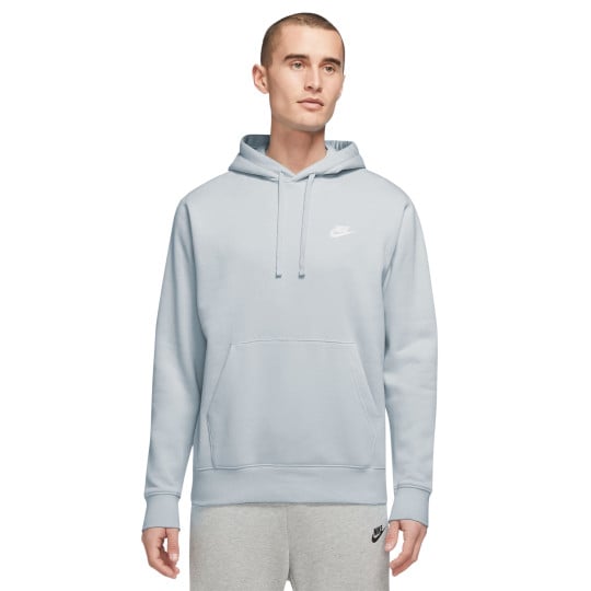 Sweat à capuche polaire Nike Sportswear Club gris clair blanc