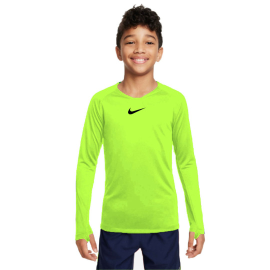 Nike Dri-FIT Park Sous-Maillot Manches Longues Enfants Néon Jaune Noir