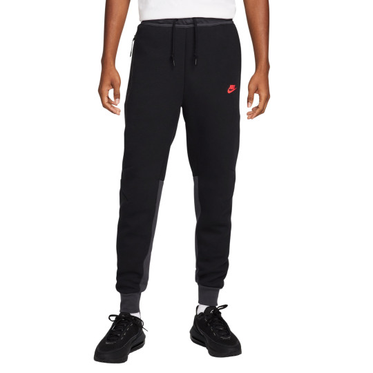 Nike Tech Fleece Sportswear Joggingbroek Zwart Grijs Felrood