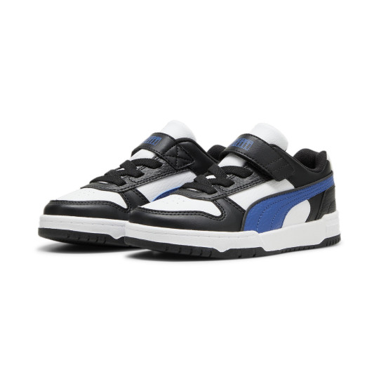 PUMA Rebound Game Low Sneakers Kleuters Wit Zwart Blauw