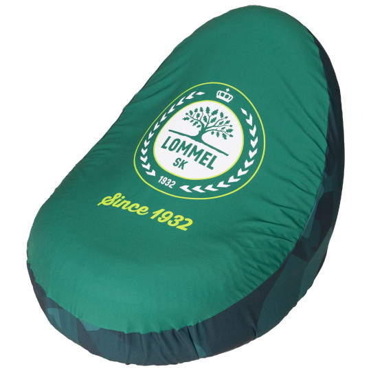 Lommel SK green and white footstool