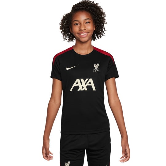 Nike Liverpool Strike Trainingsshirt 2024-2025 Kids Zwart Rood