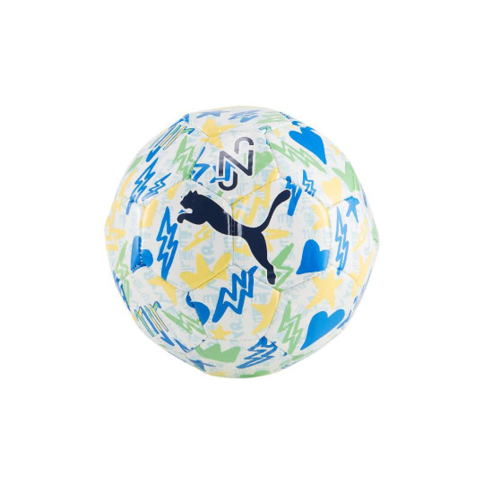 PUMA Neymar Jr. Graphic Mini Ballon de Foot Taille 1 Blanc Bleu Jaune Vert
