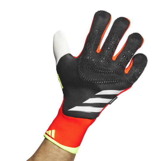 adidas Predator Pro Fingersave Keepershandschoenen Zwart Felrood Wit Geel