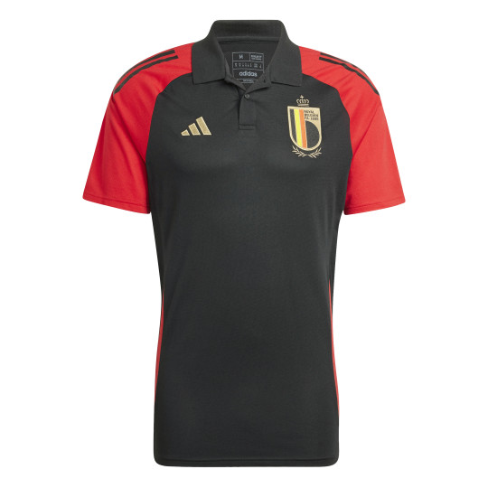 adidas België Polo 2024-2026 Zwart Rood Goud
