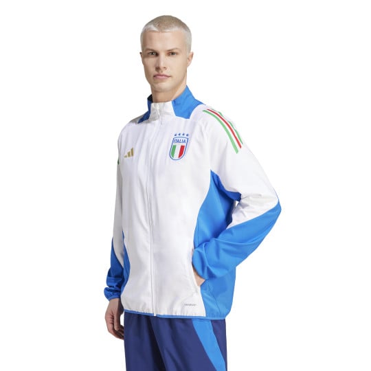 adidas Italië Presentatie Trainingsjack 2024-2026 Wit Blauw Goud