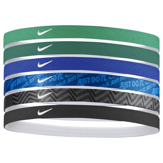 Bandeaux Cheveux Nike, lot de 6, vert, bleu, noir, blanc