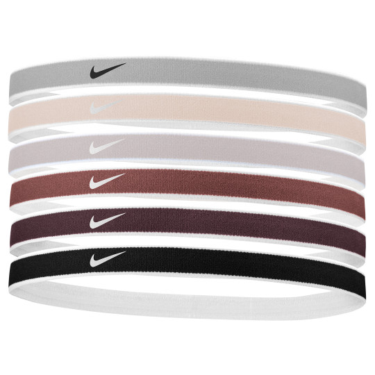 Nike Swoosh Sport Haarbanden 6-Pack Grijs Roze Oranje Rood Zwart